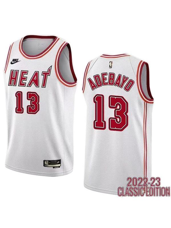 Miami Heat 13 Adebayo maillot uniforme de basket-ball blanc swingman kit édition limitée 2022-2023