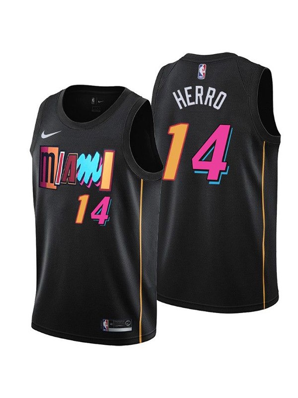 Miami Heat 14 Tyler Herro maillot de basket-ball de ville pour hommes noir uniforme swingman édition limitée chemise 2022