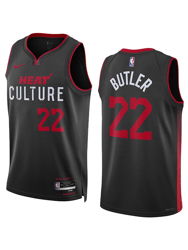 Miami Heat Jimmy Butler 22 Dri-fit city edition maillot gilet de short de basket-ball uniforme swingman icône noire pour hommes