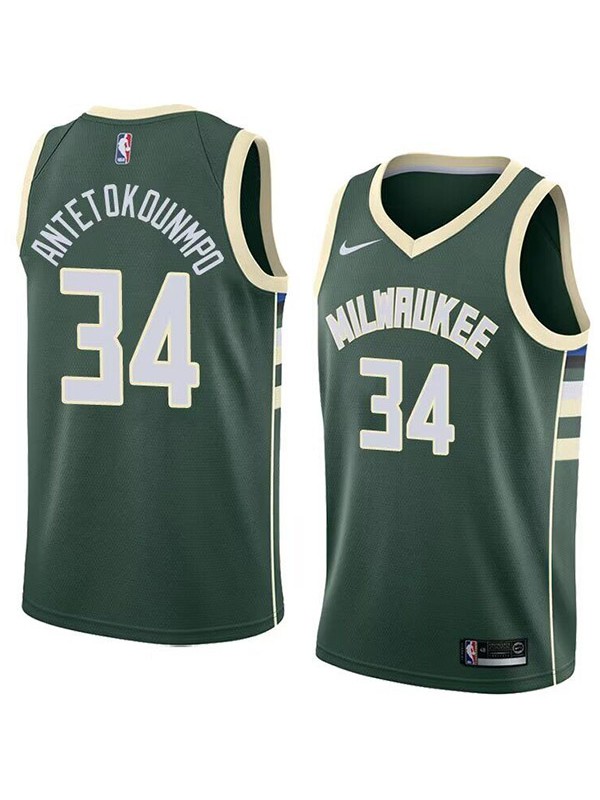 Milwaukee Bucks city edition swingman jersey men's Giannis Antetokounmpo 34 green basketball limited vest