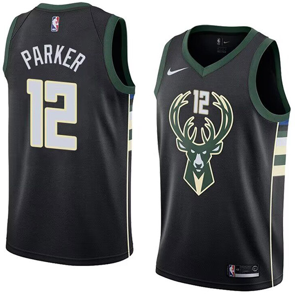 Milwaukee Bucks city edition swingman jersey men's Jabari Parker 12 black basketball limited vest