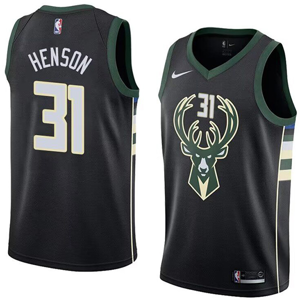 Milwaukee Bucks city edition swingman jersey men's John Henson 31 black basketball limited vest