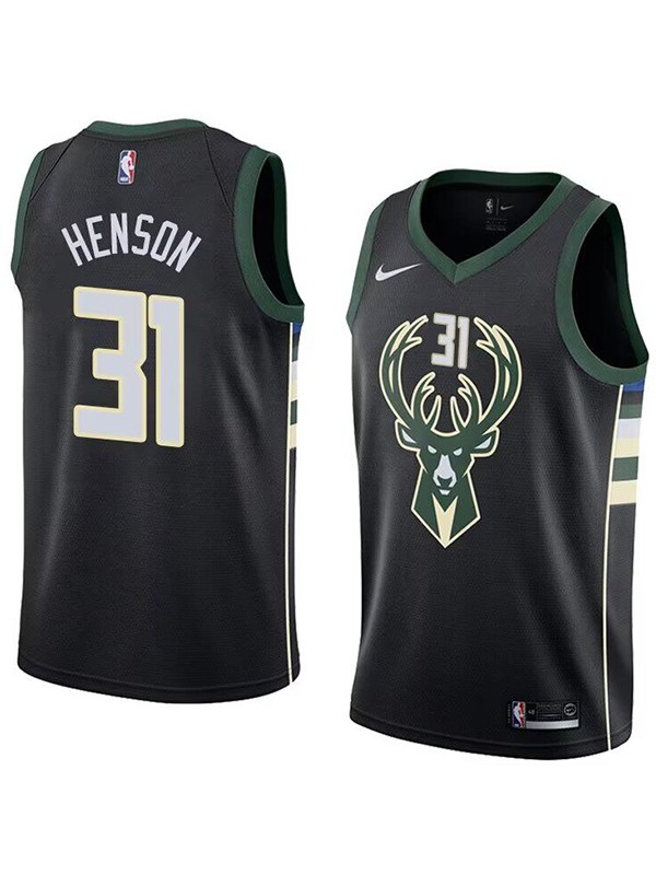 Milwaukee Bucks city edition swingman jersey men's John Henson 31 black basketball limited vest