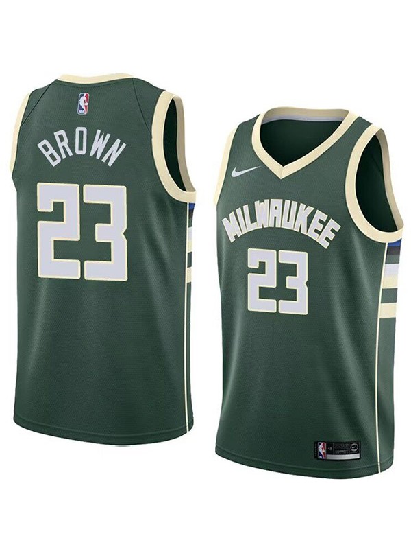 Milwaukee Bucks city edition swingman jersey men's Sterling Brown 23 green basketball limited vest