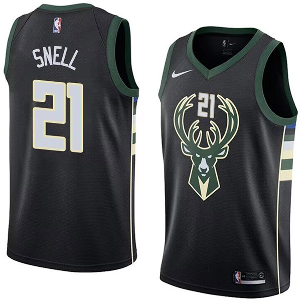 Milwaukee Bucks city edition swingman jersey men's Tony Snell 21 black basketball limited vest