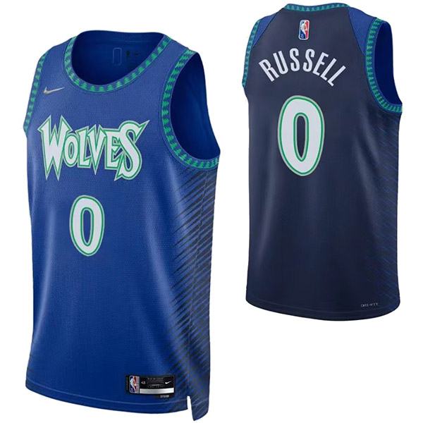 Minnesota Timberwolves 0 Russell jersey blue basketball uniform swingman kit limited edition shirt 2022-2023