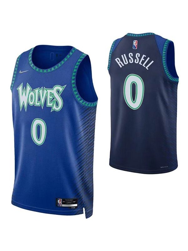 Minnesota Timberwolves 0 Russell jersey blue basketball uniform swingman kit limited edition shirt 2022-2023