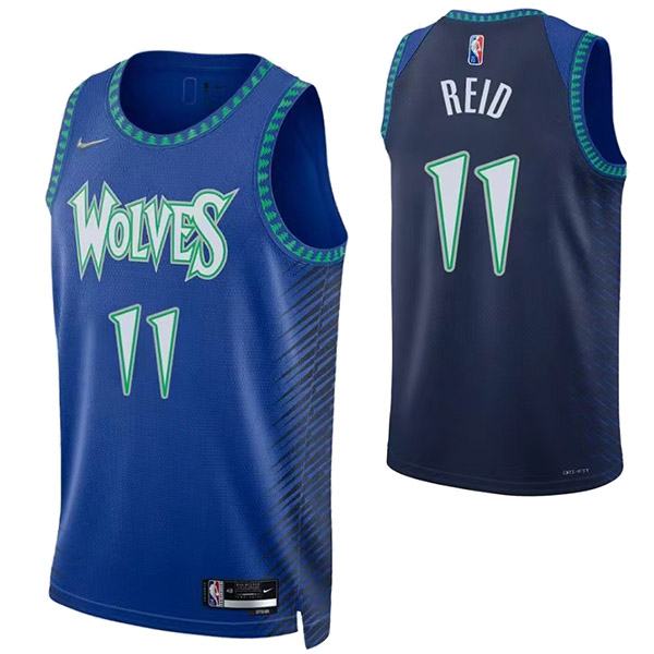 Minnesota Timberwolves 11 Reid jersey blue basketball uniform swingman kit limited edition shirt 2022-2023