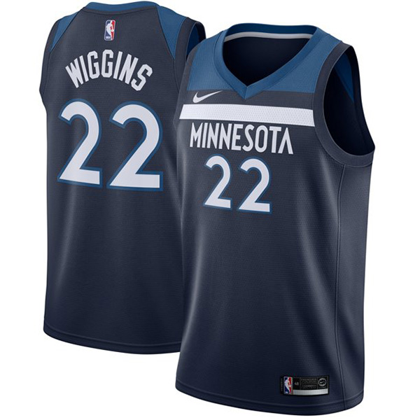 Minnesota Timberwolves 22 Andrew Wiggins jersey ville uniforme de basket-ball swingman édition limitée kit chemise marine 2022