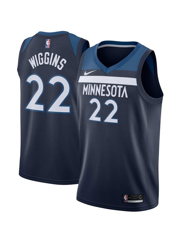 Minnesota Timberwolves 22 Andrew Wiggins jersey ville uniforme de basket-ball swingman édition limitée kit chemise marine 2022