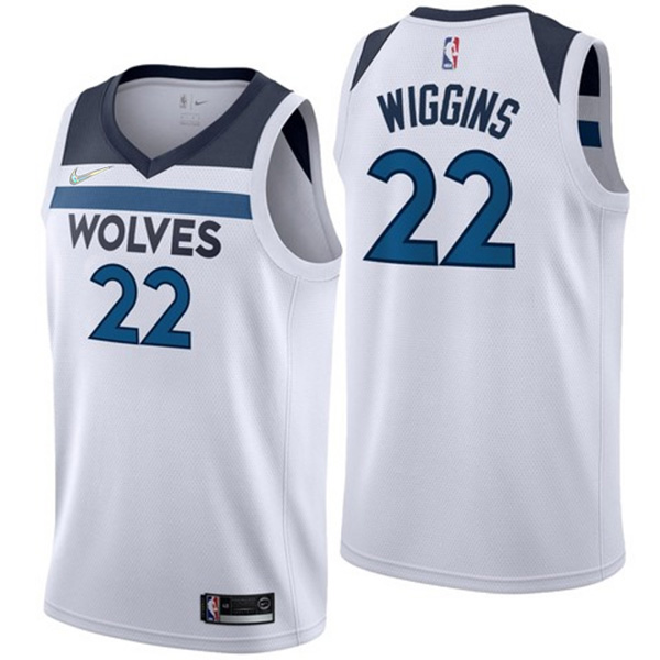 Minnesota Timberwolves 22 Andrew Wiggins jersey city uniforme de basket-ball swingman édition limitée kit chemise blanche 2022