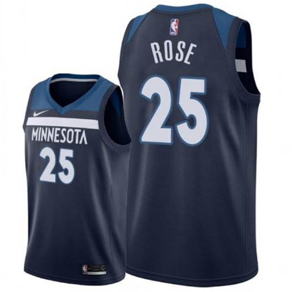 Minnesota Timberwolves 25 Derrick Martell Rose maillot ville uniforme de basket-ball swingman édition limitée kit chemise marine 2022