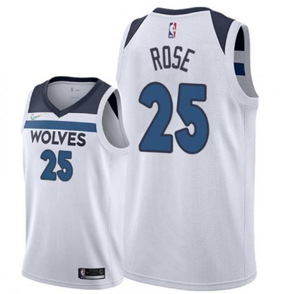 Minnesota Timberwolves 25 Derrick Martell Rose jersey ville uniforme de basket-ball swingman édition limitée kit chemise blanche 2022