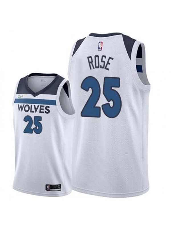 Minnesota Timberwolves 25 Derrick Martell Rose jersey ville uniforme de basket-ball swingman édition limitée kit chemise blanche 2022