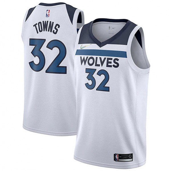 Minnesota Timberwolves 32 Karl-Anthony Towns jersey uniforme de basket-ball de ville pour hommes swingman édition limitée kit chemise blanche 2022