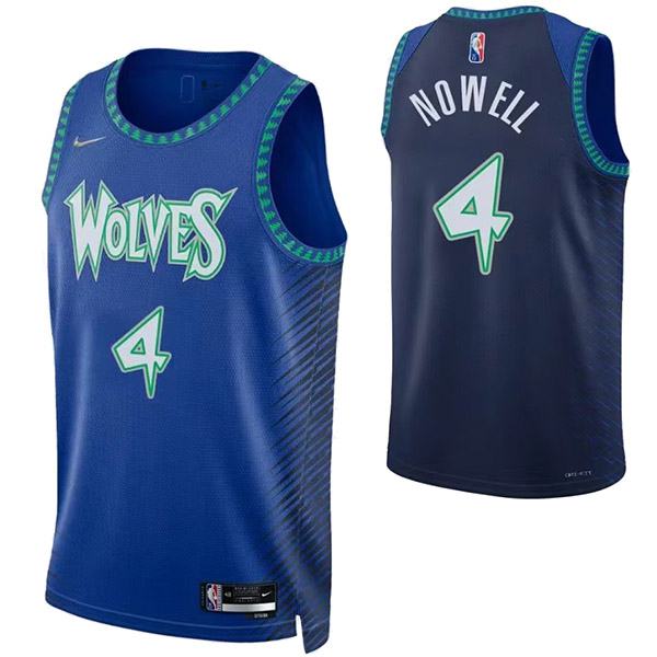 Minnesota Timberwolves 4 Nowell jersey blue basketball uniform swingman kit limited edition shirt 2022-2023