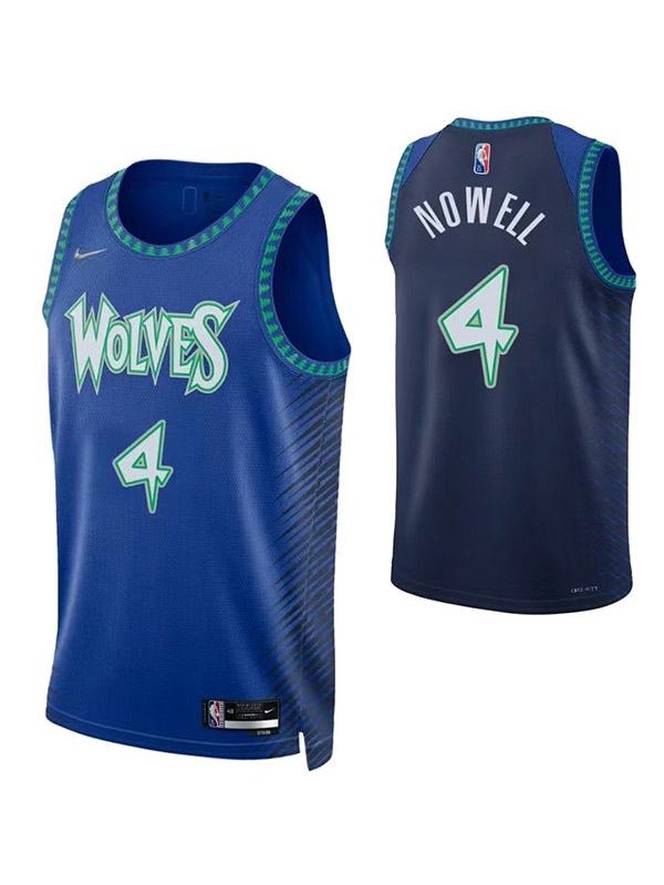 Minnesota Timberwolves 4 Nowell jersey blue basketball uniform swingman kit limited edition shirt 2022-2023