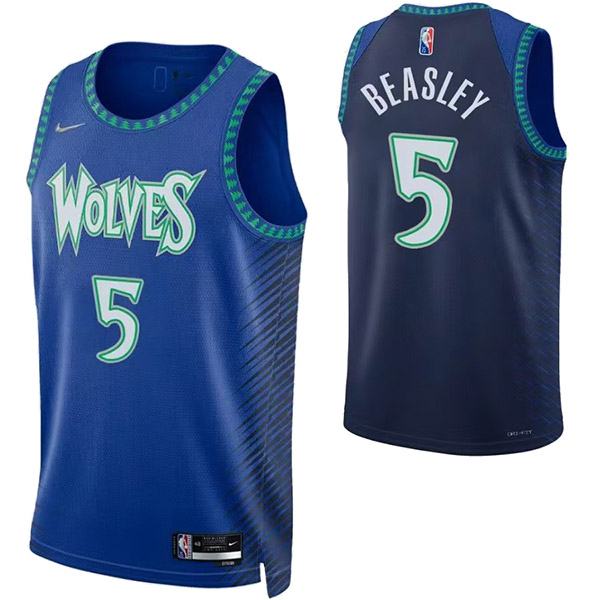 Minnesota Timberwolves 5 Beasley jersey blue basketball uniform swingman kit limited edition shirt 2022-2023