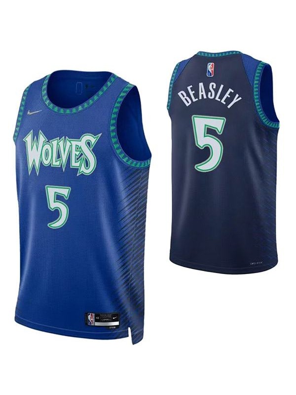 Minnesota Timberwolves 5 Beasley jersey blue basketball uniform swingman kit limited edition shirt 2022-2023