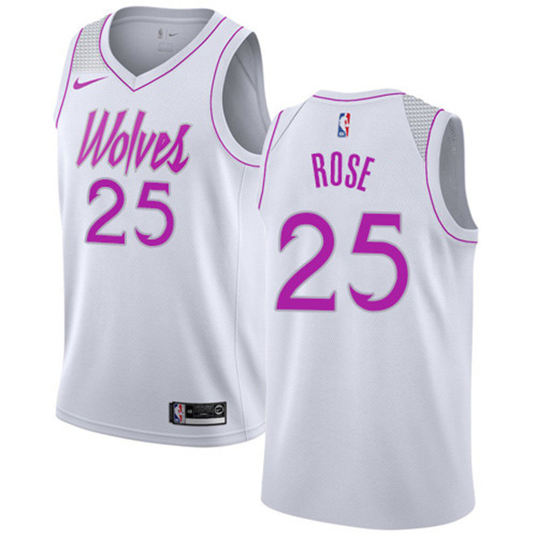 Minnesota Timberwolves Derrick Rose 25 basketball jersey men s basketball white uniform swingman limited city edition kit