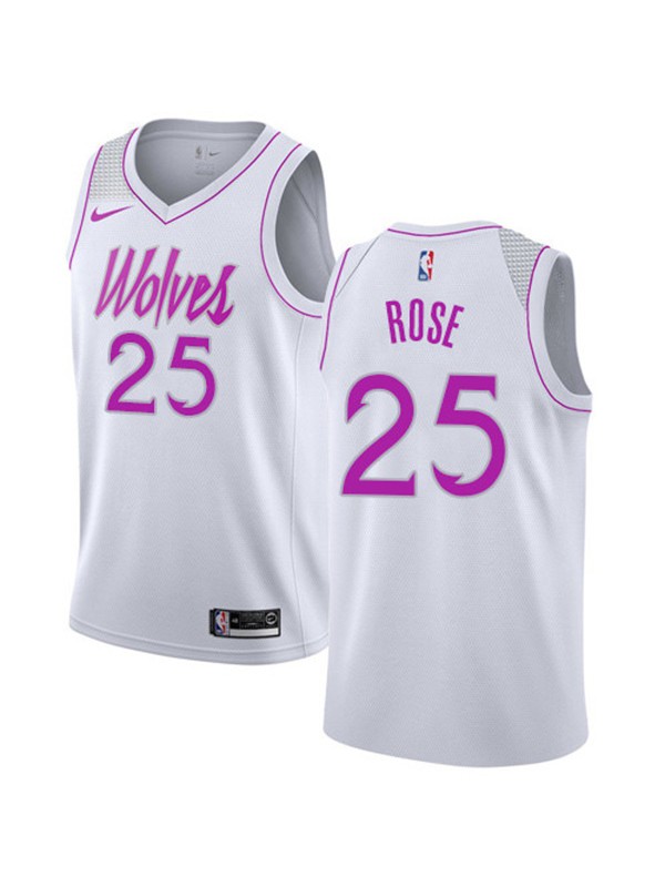 Minnesota Timberwolves Derrick Rose 25 basketball jersey men s basketball white uniform swingman limited city edition kit