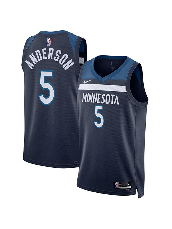 Minnesota Timberwolves Malik Beasley maillot homme ville 5 uniforme de basket-ball swingman édition limitée kit chemise marine 2023