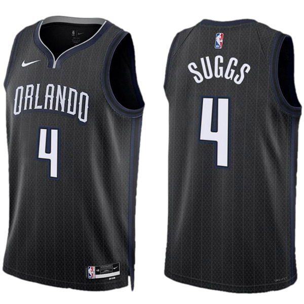 Orlando Magic Jalen Suggs maillot homme ville 4 déclaration uniforme de basket-ball swingman édition limitée chemise noire 2023