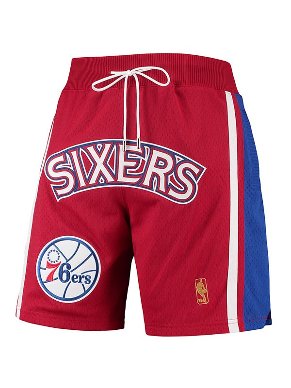 Philadelphia 76ers hardwood retro edition maillot homme mitchell ness rouge roya short de basket 1996-1997