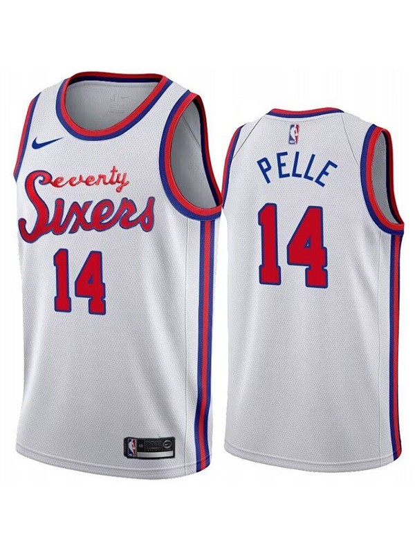 Philadelphia 76ers Norvel Pelle 14 jersey men's white the city basketball uniform swingman limited edition vest