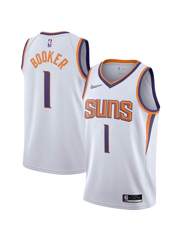 Phoenix Suns 1 Devin Booker jersey ville uniforme de basket-ball swingman édition limitée kit chemise blanche 2022