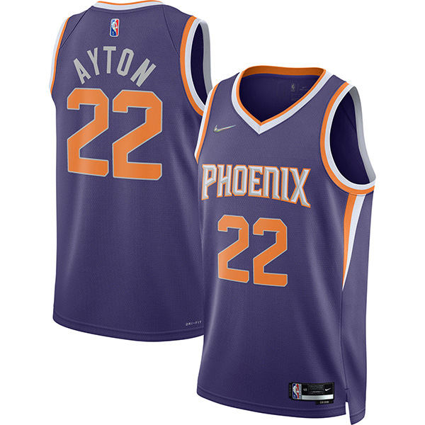 Phoenix Suns 22 DeAndre Ayton jersey ville uniforme de basket-ball swingman édition limitée kit chemise marine 2022