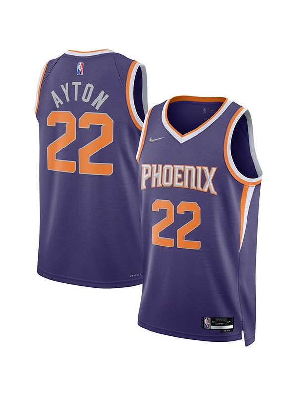 Phoenix Suns 22 DeAndre Ayton jersey ville uniforme de basket-ball swingman édition limitée kit chemise marine 2022