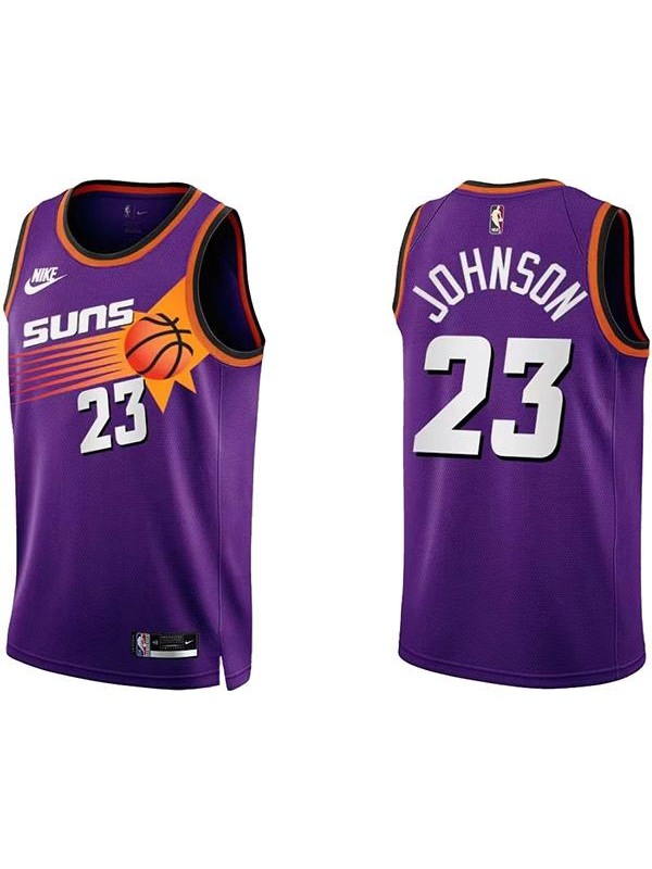 Phoenix Suns 23 Johnson maillot uniforme de basket-ball violet swingman kit édition limitée 2022-2023