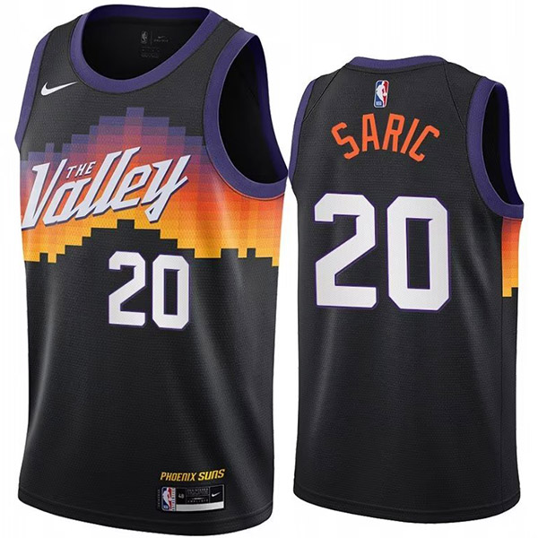 Phoenix suns Saric jersey 20 valley city black uniform men's basketball shirt swingman vest 2023