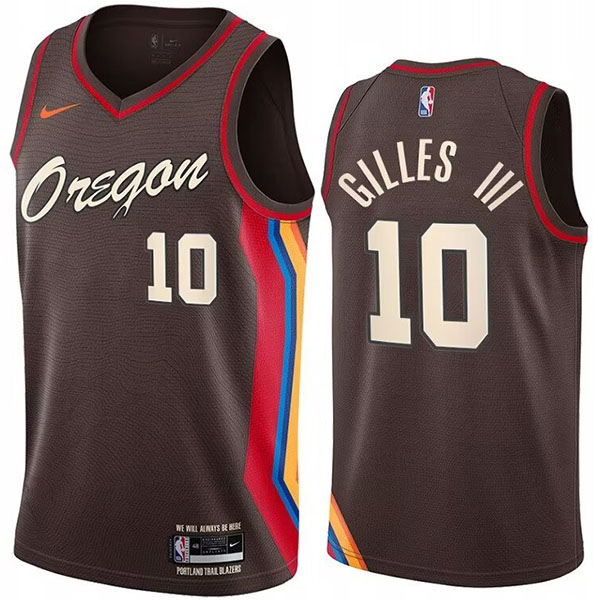 Portland Trail Blazers Giles iii 10 jersey men's basketball swingman uniform gray edition vest