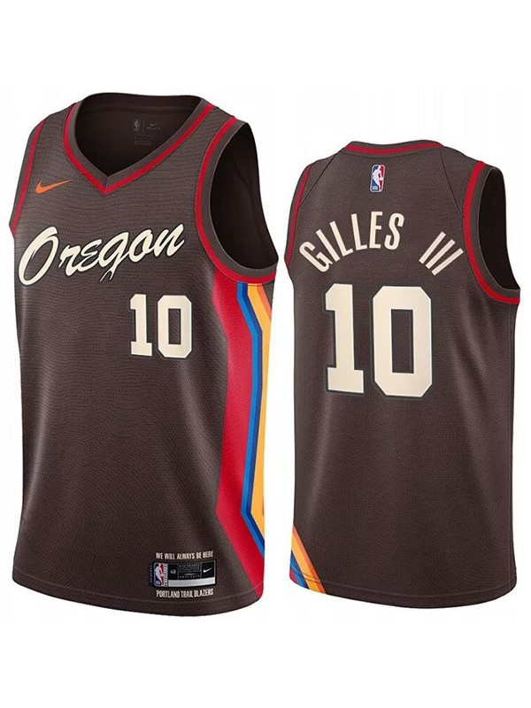 Portland Trail Blazers Giles iii 10 jersey men's basketball swingman uniform gray edition vest