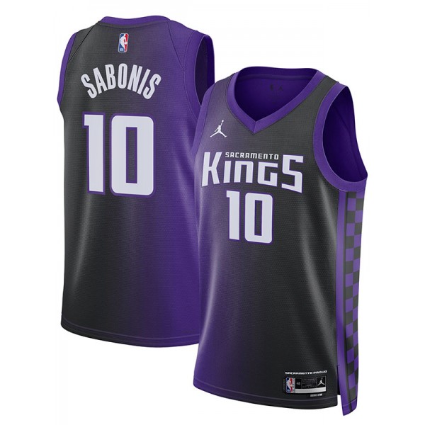 Sacramento Kings Domantas Sabonis 10 déclaration édition maillot swingman basket-ball violet édition limitée chemise 2024