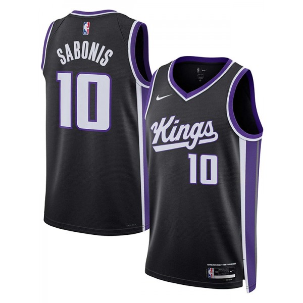 Sacramento Kings Domantas Sabonis maillot homme unisexe swingman uniforme édition icône chemise noire 2023