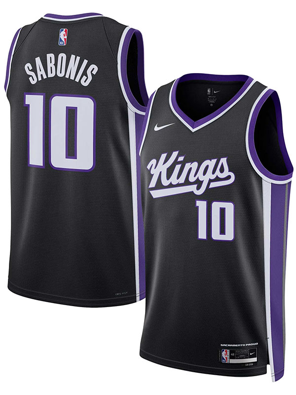 Sacramento Kings Domantas Sabonis maillot homme unisexe swingman uniforme édition icône chemise noire 2023