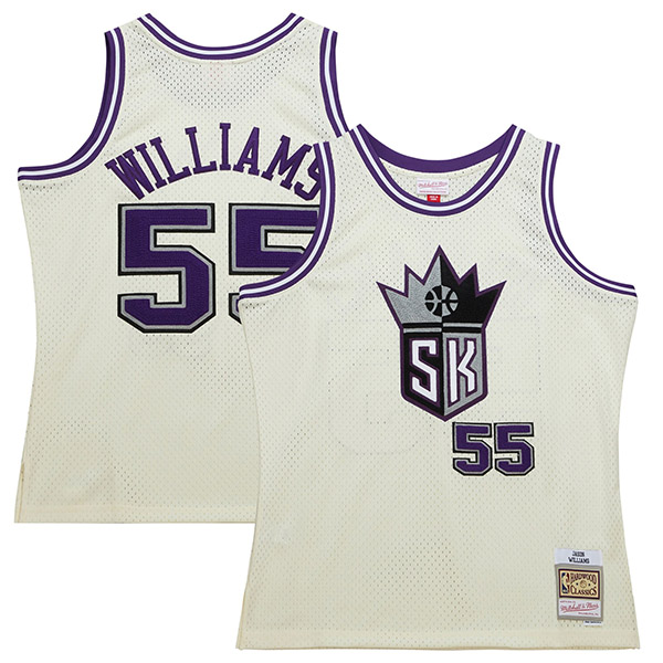 Sacramento Kings Jason Williams 55 vintage personality edition crème swing man shirt hommes basketball blanc édition limitée gilet 