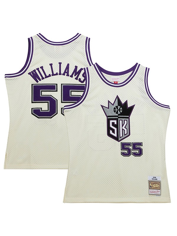 Sacramento Kings Jason Williams 55 vintage personality edition crème swing man shirt hommes basketball blanc édition limitée gilet 