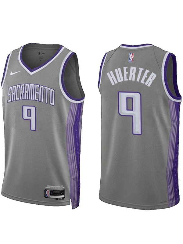 Sacramento Kings Kevin Huerter maillot homme unisexe swingman 9 uniforme city edition chemise grise 2023