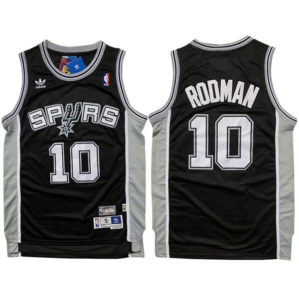 San Antonio Spurs 10 Dennis Keith Rodman Retro city nba basketball swingman jersey The Worm black edition shirt 2021