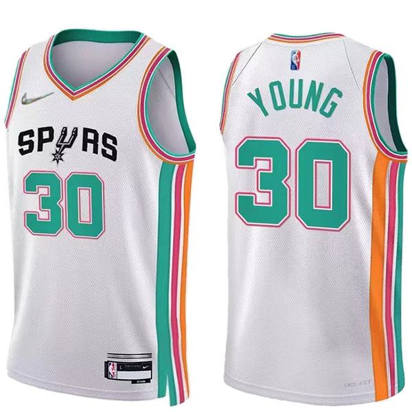 San Antonio Spurs 30 Young jersey white basketball uniform swingman kit limited edition shirt 2022-2023