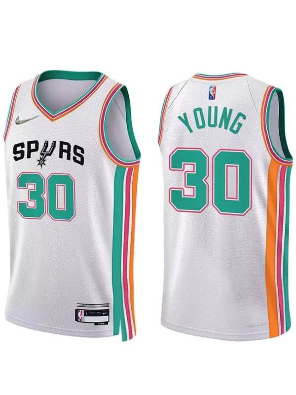 San Antonio Spurs 30 Young jersey white basketball uniform swingman kit limited edition shirt 2022-2023