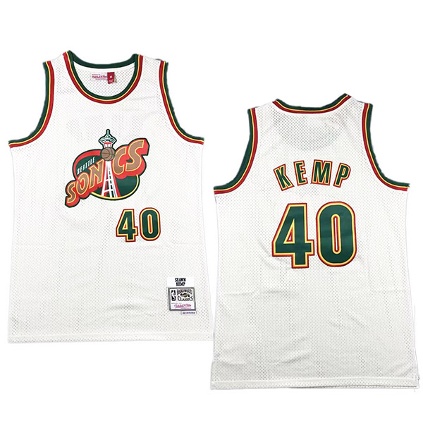 Seattle Supersonics Shawn Kemp 40 maillot rétro édition ville swingman uniforme gilet de basket-ball kit limité chemise blanche