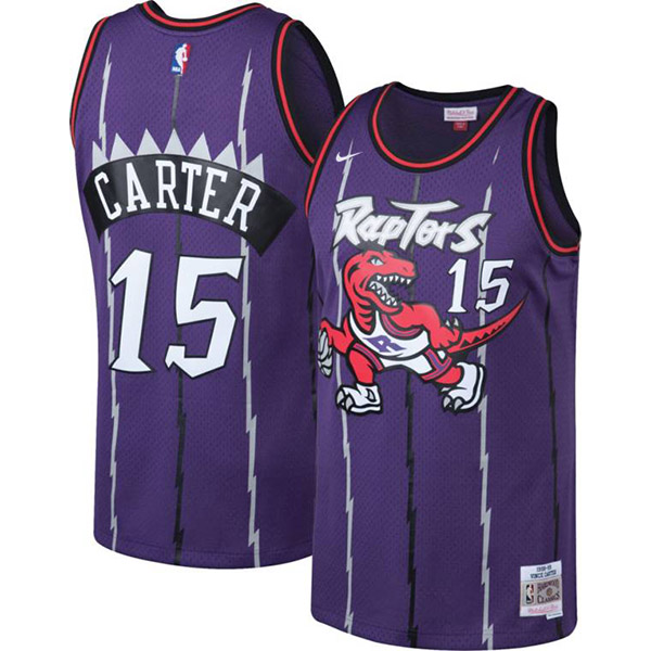 Toronto Raptors 15 Anthony Carter maillot de basket-ball uniforme swingman kit classique édition limitée chemise violette 2022