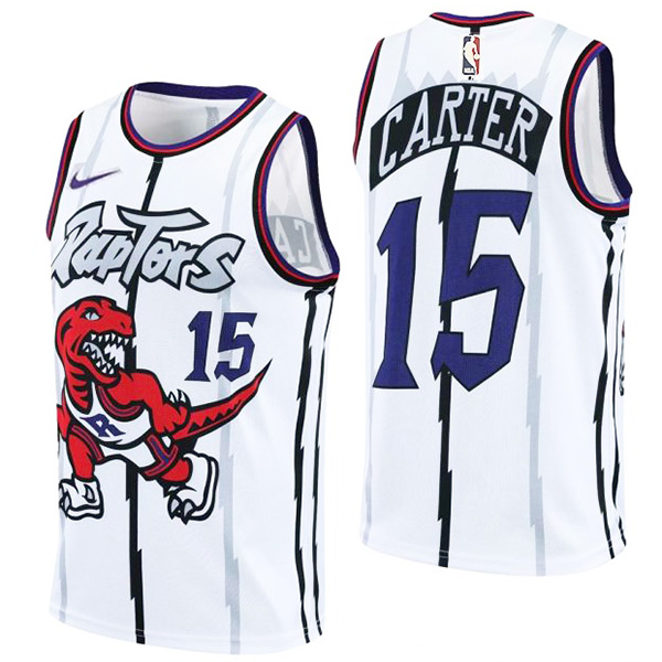 Toronto Raptors 15 Anthony Carter maillot de basket-ball uniforme swingman kit classique édition limitée chemise blanche 2022