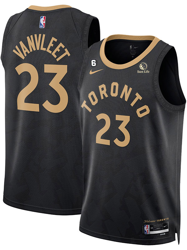 Toronto Raptors 23 Vanvleet maillot uniforme de basket-ball noir pour hommes kit swingman chemise édition limitée 2023