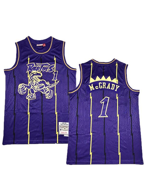 Toronto Raptors McGRADY 1 Basketball Jersey Men's Nba New Year Purple Swingman Vest 2020